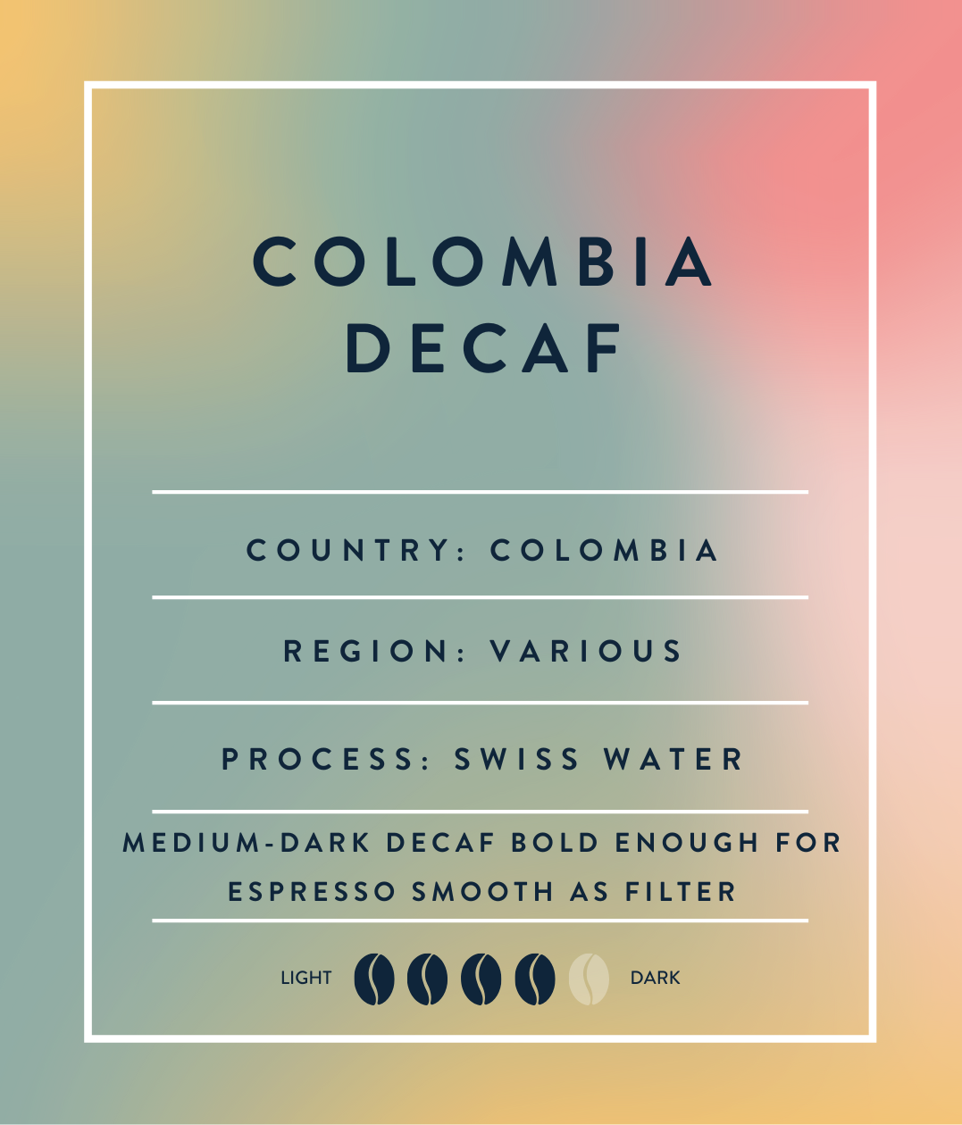 Colombia Swiss Water Decaf