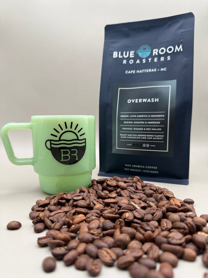 8oz Milk Glass Cup - Green with Guitar Logo