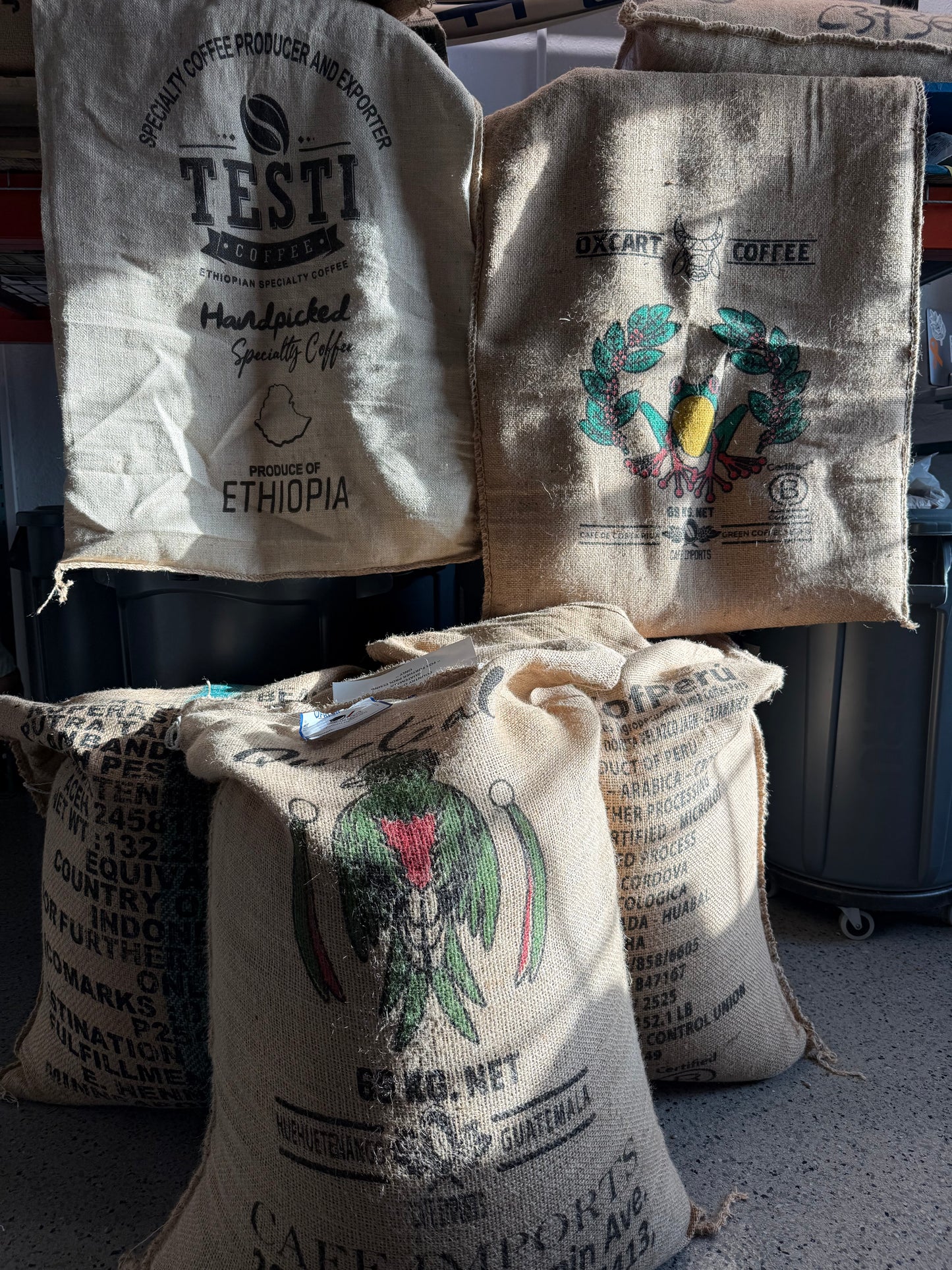 Authentic Green Coffee Burlap Sacks